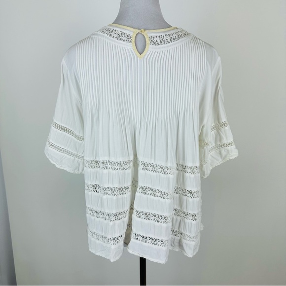 Aritzia Wilfred Beaufort White Lace Hobo Peasant Top Size Large - Picture 12 of 15